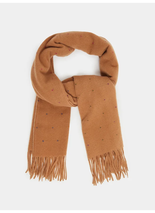 ستايلي Styli Dot Print Scarf with Tassel Edge