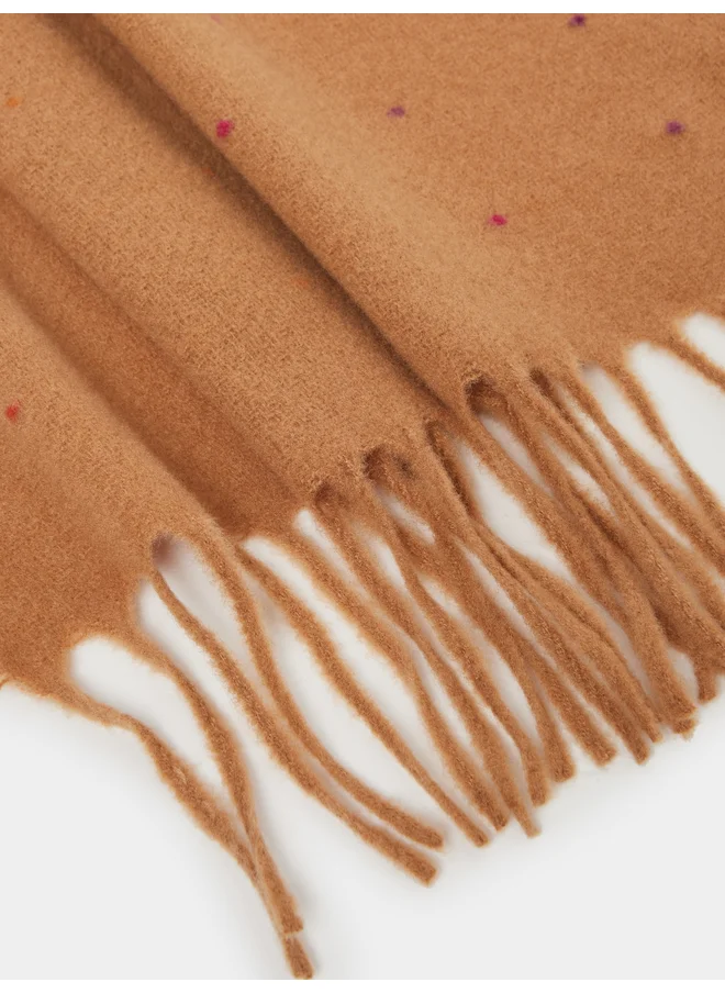 ستايلي Styli Dot Print Scarf with Tassel Edge