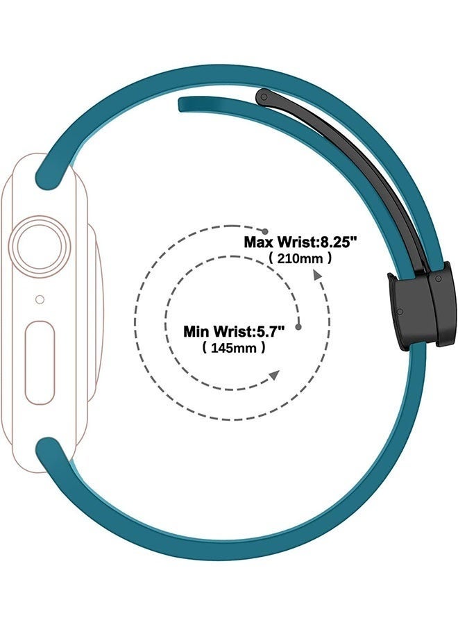 DUSALA Magnetic Silicone Watch Band 42mm/44mm Quick Release Strap for Men & Women Soft Skin Friendly Sport Replacement Band for Smartwatch & Analog Watches Durable, Waterproof, Magnetic Folding Clasp for All-Day Comfort - Image 4