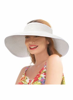 Sun Visors for Women Wide Brim Straw Hat Women Beach Visor Hats for Women Uv Protection Foldable Sun Hat Women Beach Hat