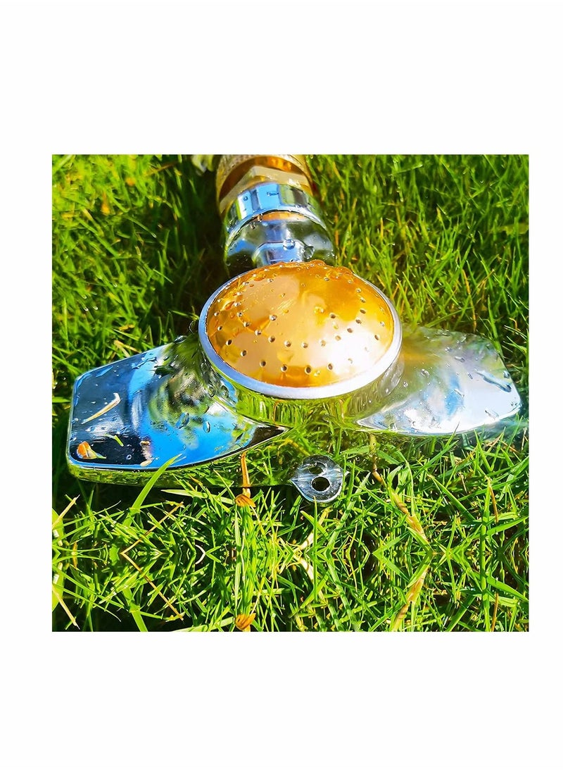 KASTWAVE 4 Pcs Metal Spot Sprinkler,  360 Degree Square Circle Pattern Aluminum Alloy Sprinkler,Hose Sprinklers Coverage Area Up to 30FT for Small to Medium Area Yard Lawn Garden Watering, 4 Pack  - Image 4
