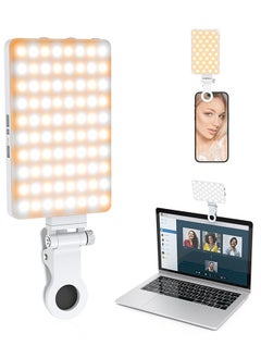 TONEOF TONEOF 80 LED Portable Selfie Light,Rechargeable Phone Light with Clip,3 Light Modes 2000mAh Video Fill Light,Lighting for Video Recording, Makeup,Live Streaming,Vlog,Tablet/Laptop/Webcam White  - Image 1