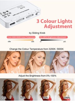 TONEOF TONEOF 80 LED Portable Selfie Light,Rechargeable Phone Light with Clip,3 Light Modes 2000mAh Video Fill Light,Lighting for Video Recording, Makeup,Live Streaming,Vlog,Tablet/Laptop/Webcam White  - Image 5