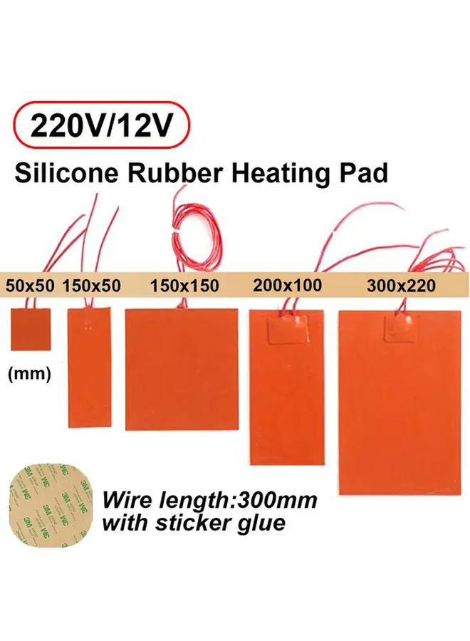 12V 220V Flexible Silicone Heater Pad 150x50mm For Car Engine Block Oil Pan Hydraulic Tank Heating Mat - Image 2