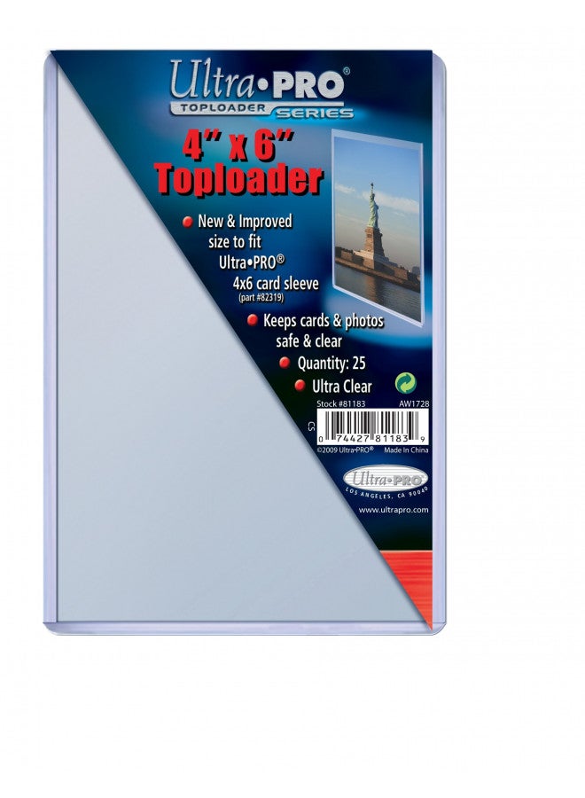 Ultra Pro 4" X 6" Toploader 25ct