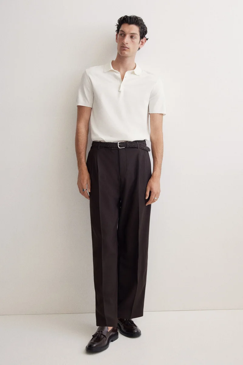 H&M Regular Fit Fine-knit polo shirt