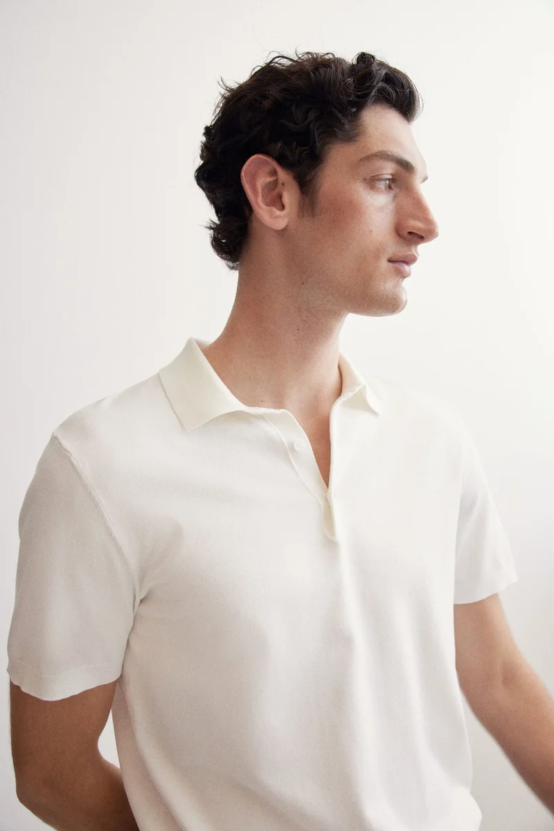 H&M Regular Fit Fine-knit polo shirt