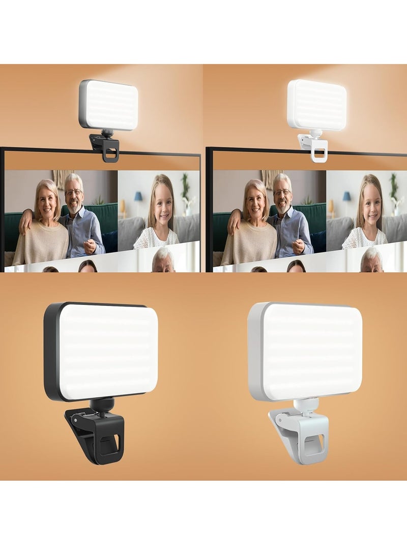 RATSAW Photography Light Clip on Phone Laptop For Selfie Live Broadcasting Confrence Online Lesson Makeup Videos High Brightness 66 Beads Multiple Modes White  - Image 4