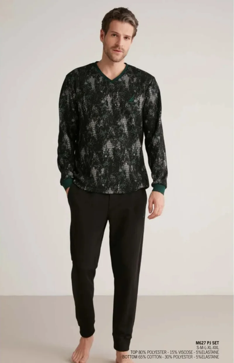 نوتيكا Soft Texture Long Sleeve Men's Pajama Set M627