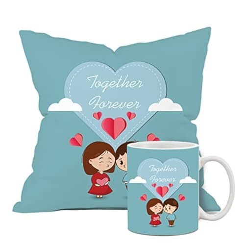 The Purple Tree Polyester Valentine's Day Gift Set - Cushion and Coffee Mug for Husband, Boyfriend, Wife, Girlfriend - Image 1