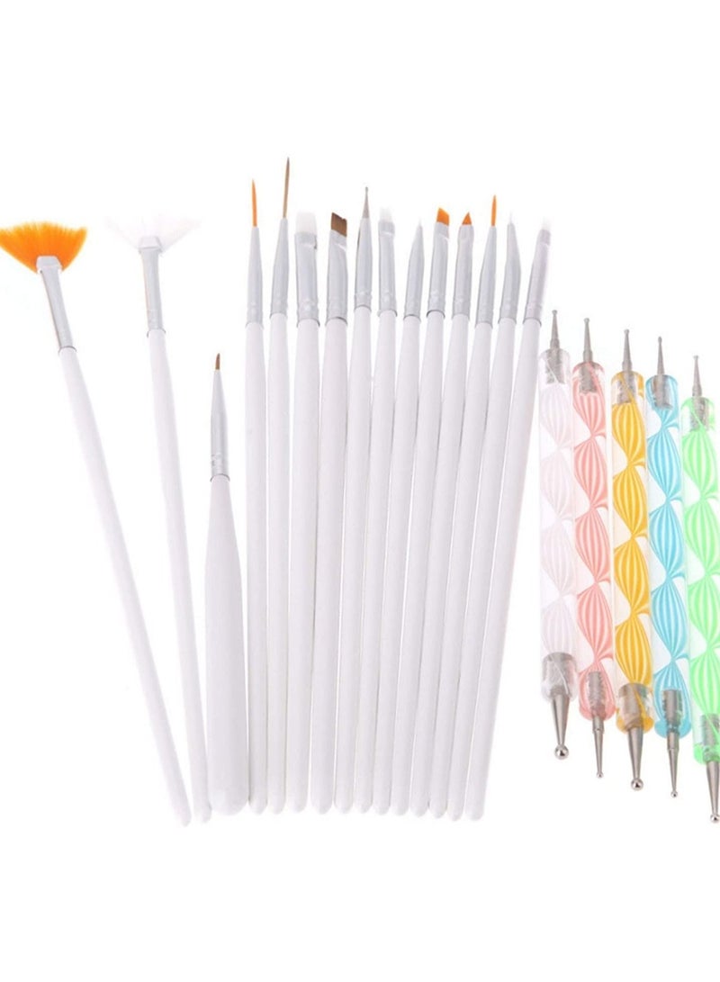 أوريتي مجموعة أقلام تزيين الأظافر، مجموعة أدوات تصميم طلاء الأظافر، مكونة من 20 قطعة - Image 1