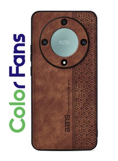 Color Fans For Honor X9b 5G Case PU Leather Coated TPU Drop-proof Smart Phone Cover Brown  - Image 1