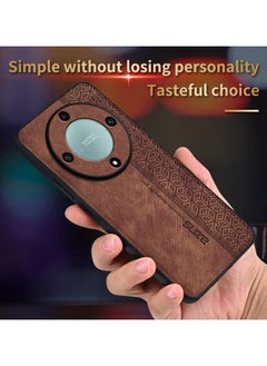 Color Fans For Honor X9b 5G Case PU Leather Coated TPU Drop-proof Smart Phone Cover Brown  - Image 2