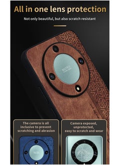Color Fans For Honor X9b 5G Case PU Leather Coated TPU Drop-proof Smart Phone Cover Brown  - Image 4
