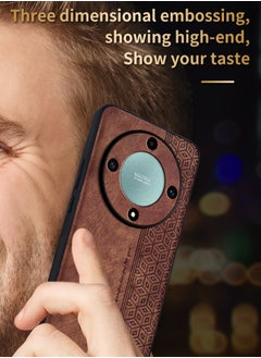 Color Fans For Honor X9b 5G Case PU Leather Coated TPU Drop-proof Smart Phone Cover Brown  - Image 5