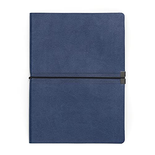 REGAL Exclusive A-5 PU Leather Notebook Diary Journal, Modern and Trendy Flexible Cover design with unique Elastic Band Closure,192 pages, 80 gsm (Indigo Blue) - Image 1