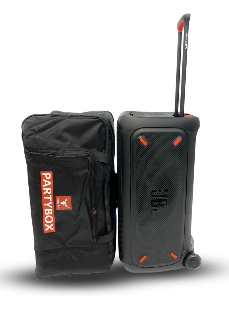 Angry Bull Speaker Bag Safety Storage Case with Handy Strap Travel Bag Compatible with JBL PARTY BOX 310 (BLACK) - Image 4