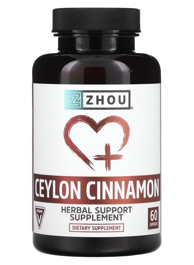Zhou Nutrition Ceylon Cinnamon 60 Capsules 