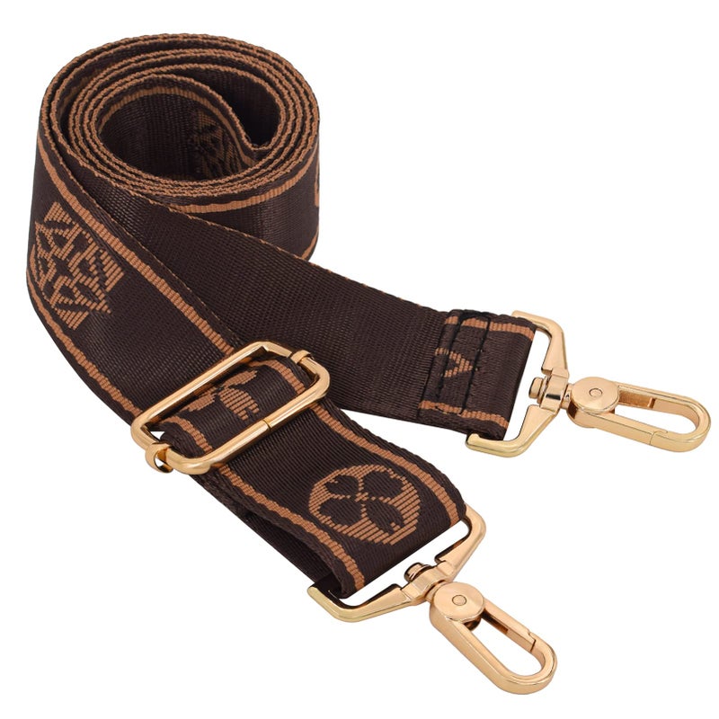 River Lake Purse Strap,Wide Shoulder Strap Adjustable Replacement Belt Canvas Crossbody Handbag Bronw Symbol - Image 1
