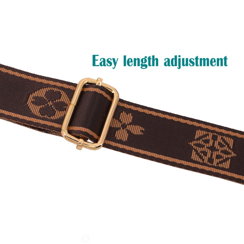 River Lake Purse Strap,Wide Shoulder Strap Adjustable Replacement Belt Canvas Crossbody Handbag Bronw Symbol - Image 5