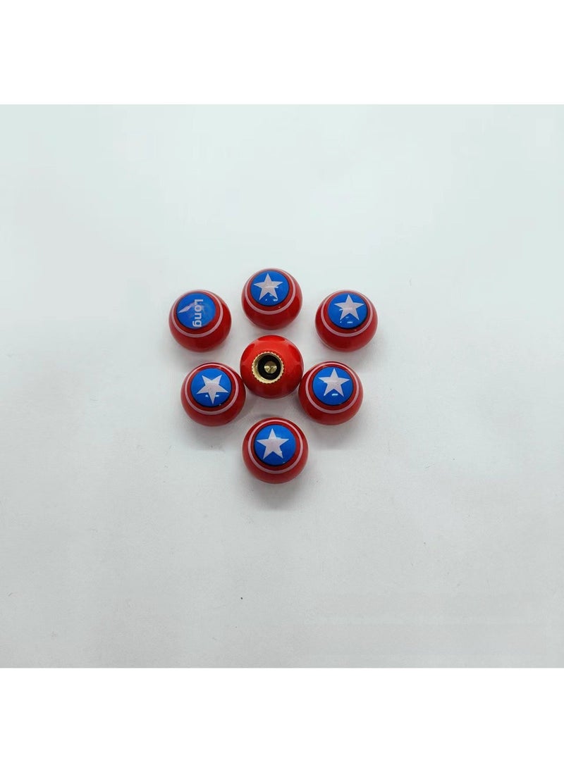 Generic 1 x 5 pcs Basketball Soccer Lip Valve Cap Series for Car Tires Stars 