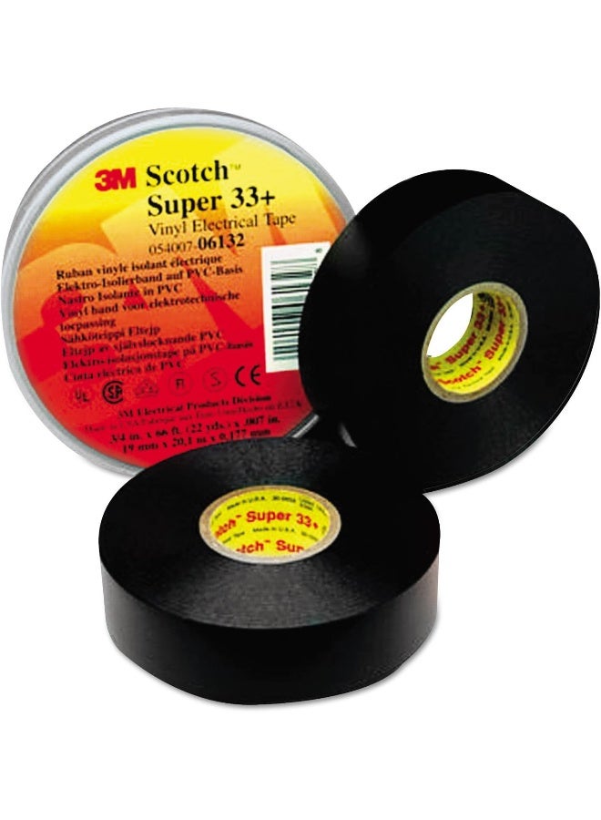 3M Scotch Super 33+ Vinyl Electrical Tape, 3/4" Width, 66' Length - Image 2