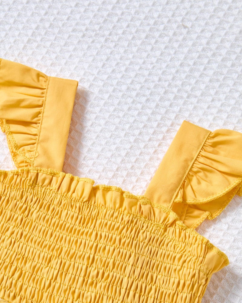 Saeaby Toddler Girl Clothes 2T Summer Yellow Daisy Birthday Party Wedding Dresses Baptism Photography Outfits Beach Sundress Toddler Dress for Girls 3T - Image 5