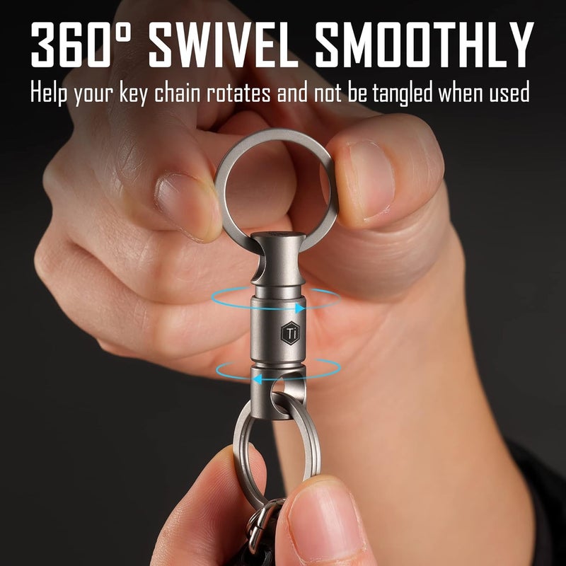 KeyUnity KA24 Detachable Key Ring Connector - Titanium Rotatable Key Organizer Linker - Image 4