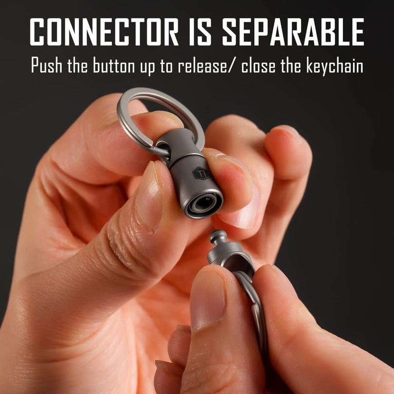 KeyUnity KA24 Detachable Key Ring Connector - Titanium Rotatable Key Organizer Linker - Image 5