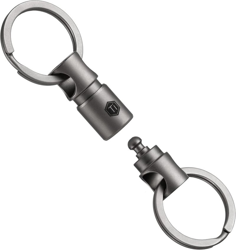 KeyUnity KA24 Detachable Key Ring Connector - Titanium Rotatable Key Organizer Linker - Image 1