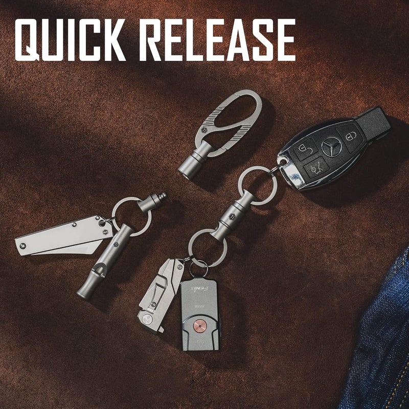 KeyUnity KA24 Detachable Key Ring Connector - Titanium Rotatable Key Organizer Linker - Image 3