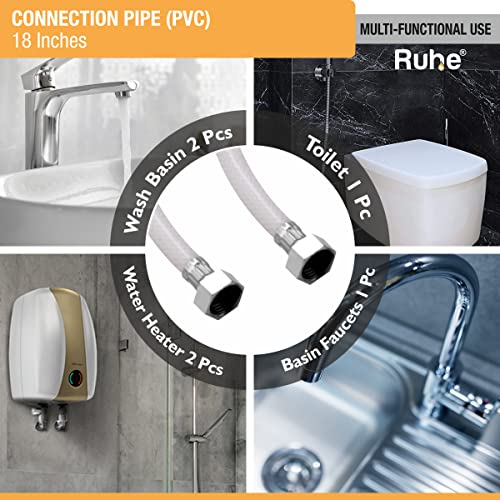 Ruhe® PVC Connection Pipe | Premium PVC Connection Pipe Suitable for Hot & Cold Mixer Faucets for basins and sinks, Geysers, and Flush tanks | 18 Inches (Set Of 2) - Image 3