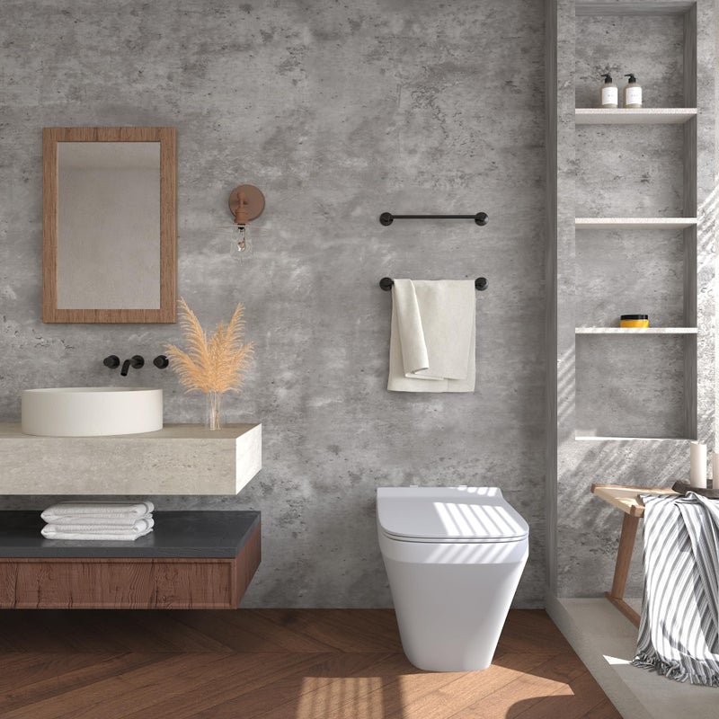 3yecao 16"Ã—591" 3D Grey Concrete Wallpaper Peel and Stick Large Size Light Grey Concrete Cement Contact Paper Vinyl Stained Matte Textured Self Adhesive Gray Wallpaper for Bedroom Bathroom Basement - Image 3
