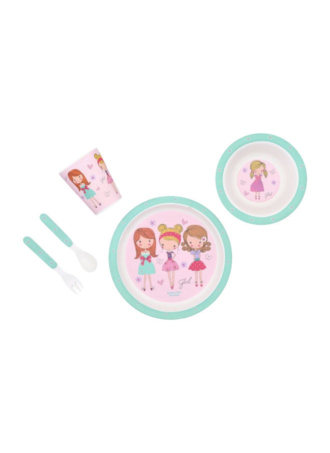 ALBERTO 5 Pcs Fashion Girl Kids Dinner Set  - Image 3