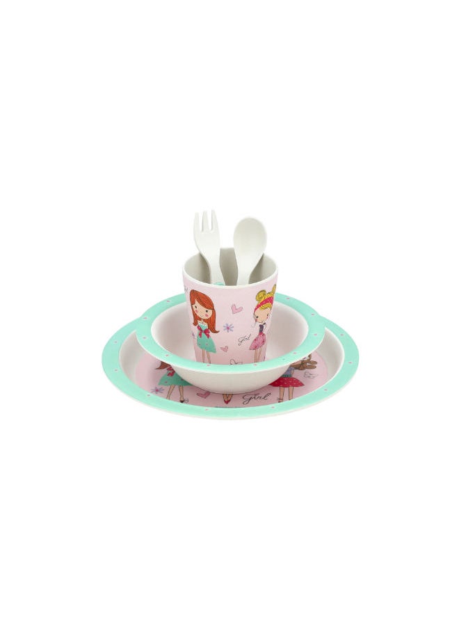 ALBERTO 5 Pcs Fashion Girl Kids Dinner Set  - Image 2