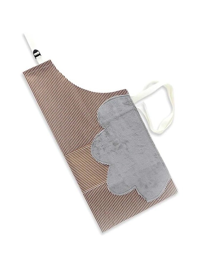 Waterproof kitchen apron with adjustable neck buttons and a long drawstring; practical and oil-resistant apron, suitable for men and women for cooking, cleaning, grilling, and household use. - Image 1