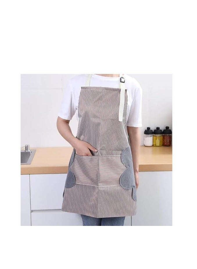 Waterproof kitchen apron with adjustable neck buttons and a long drawstring; practical and oil-resistant apron, suitable for men and women for cooking, cleaning, grilling, and household use. - Image 3