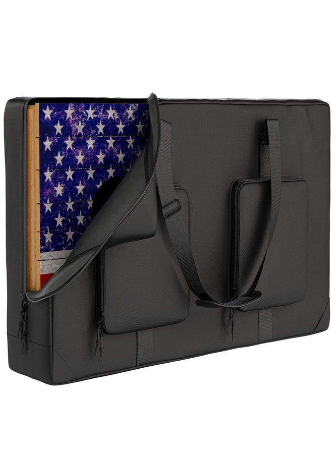 MUCITAGF Cornhole Carrying Case Fits 4' x 2' Regulation Size Board, Heavy-Duty 600D Cornhole Boards Bag with Protective Padded Foam and Extra Pockets for Cornhole Outdoor Games - Image 1