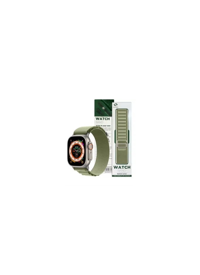 CATANES - Watch Ultra Smartwatch with Rugged Titanium Case and Alpine Loop 49mm Fitness Tracker Precision GPS Action Button Extra Long Battery Life with Green Alpine Loop Band - Image 1