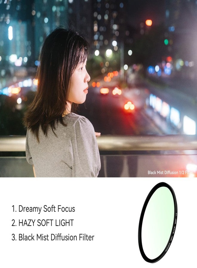 7artisans Black Mist Filter 1/2 Aluminum Alloy Natural Soft Diffuser Effect Dream Cinematic Effect Soft Focus Optical Glass Filter (46mm) - Image 4