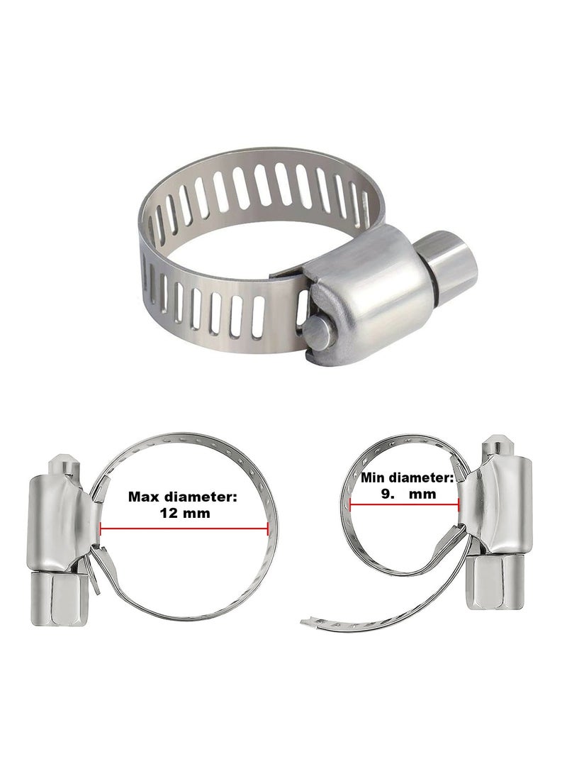Duravel Duravel Stainless Steel Hose Clamps, Adjustable Worm Drive,(Pack-Of 20, 9-12mm)  - Image 2