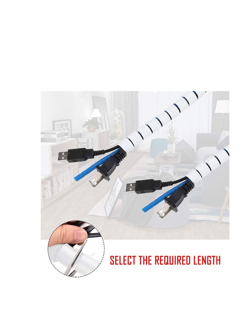 SYOSI Cable Tidy Sleeves,5M Cable Management Wire Tidy Cable Cover Protector with Cord Organizer Clip for PC TV Computer Home and Office Cord Organizer, DIY Flexible - Image 3