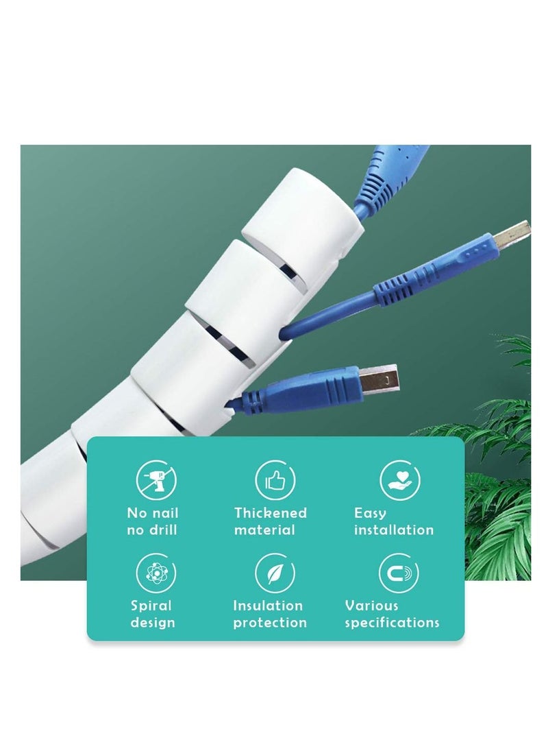 SYOSI Cable Tidy Sleeves,5M Cable Management Wire Tidy Cable Cover Protector with Cord Organizer Clip for PC TV Computer Home and Office Cord Organizer, DIY Flexible - Image 4