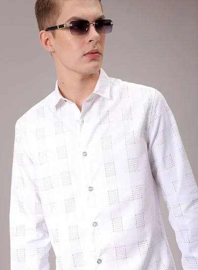 The Indian Garage Co Men Slim Fit Solid Full Sleeves Cutaway Collar Party Wear Shirt
