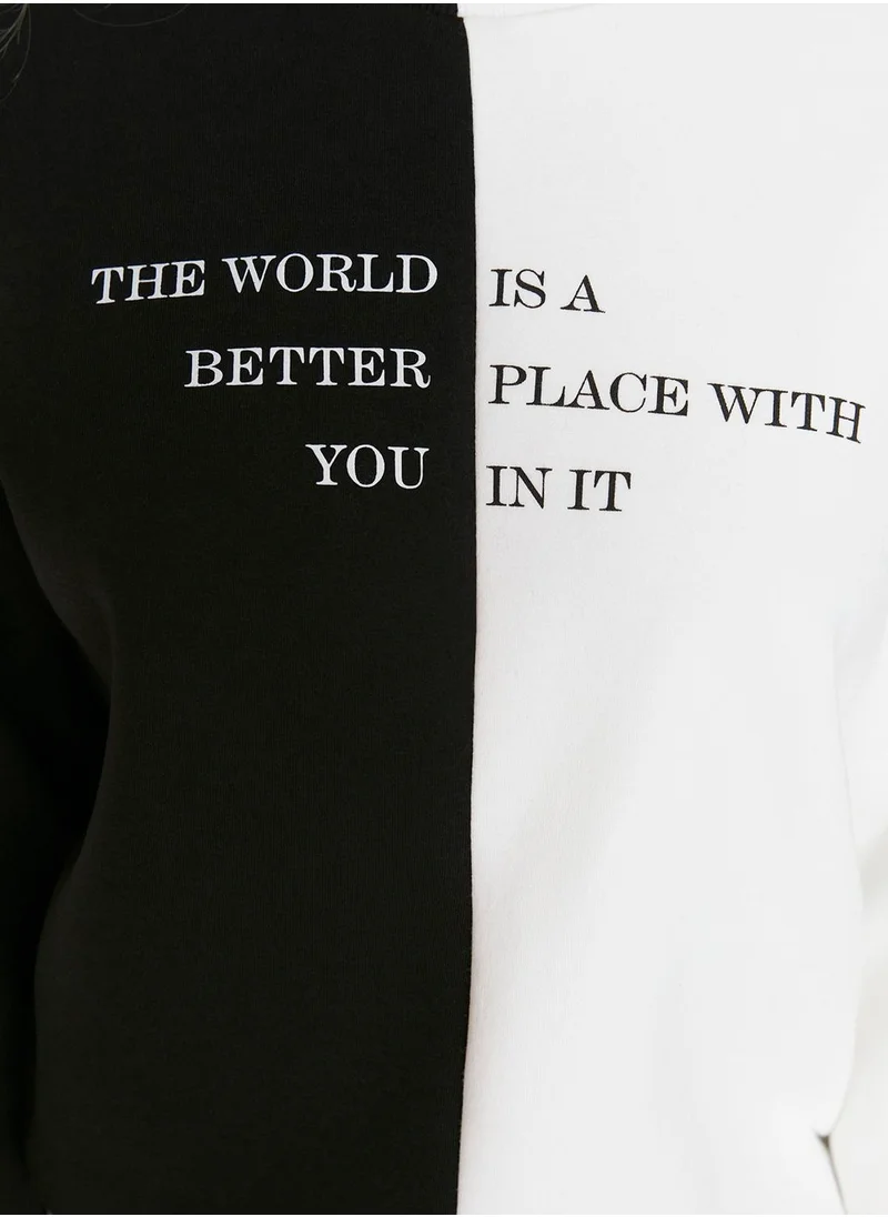 trendyol Colorblock Printed Sweatshirt