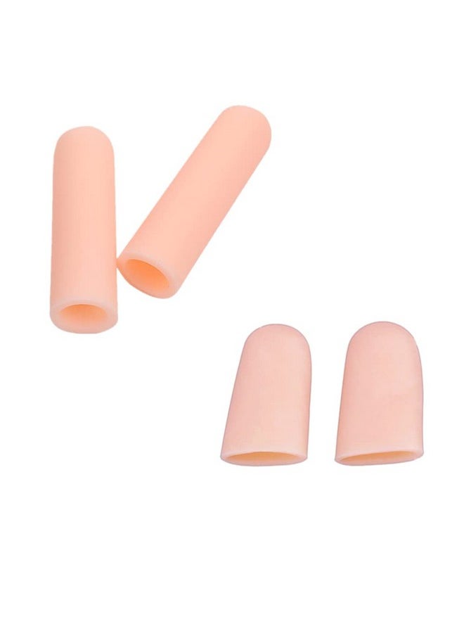 ANZAILALA - 4 Pcs Gel Finger Support Protector Gloves, Gel Finger Cots/Covers - Different Sizes Silicone Fingertips For Hands Cracking, Eczema Skin,Finger Trigger, One Size - Image 1