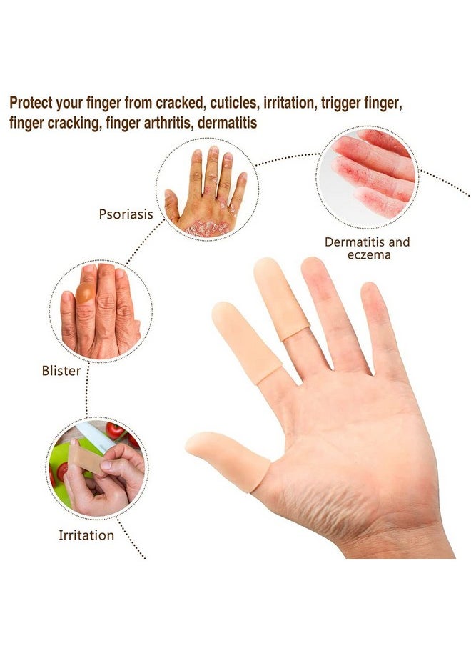 ANZAILALA - 4 Pcs Gel Finger Support Protector Gloves, Gel Finger Cots/Covers - Different Sizes Silicone Fingertips For Hands Cracking, Eczema Skin,Finger Trigger, One Size - Image 1