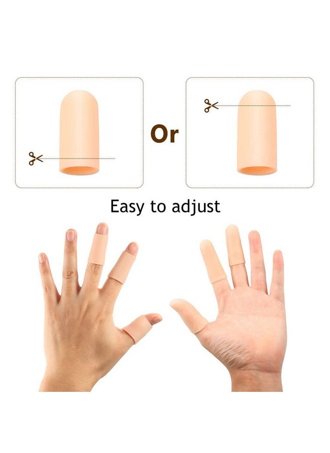 ANZAILALA - 4 Pcs Gel Finger Support Protector Gloves, Gel Finger Cots/Covers - Different Sizes Silicone Fingertips For Hands Cracking, Eczema Skin,Finger Trigger, One Size - Image 1