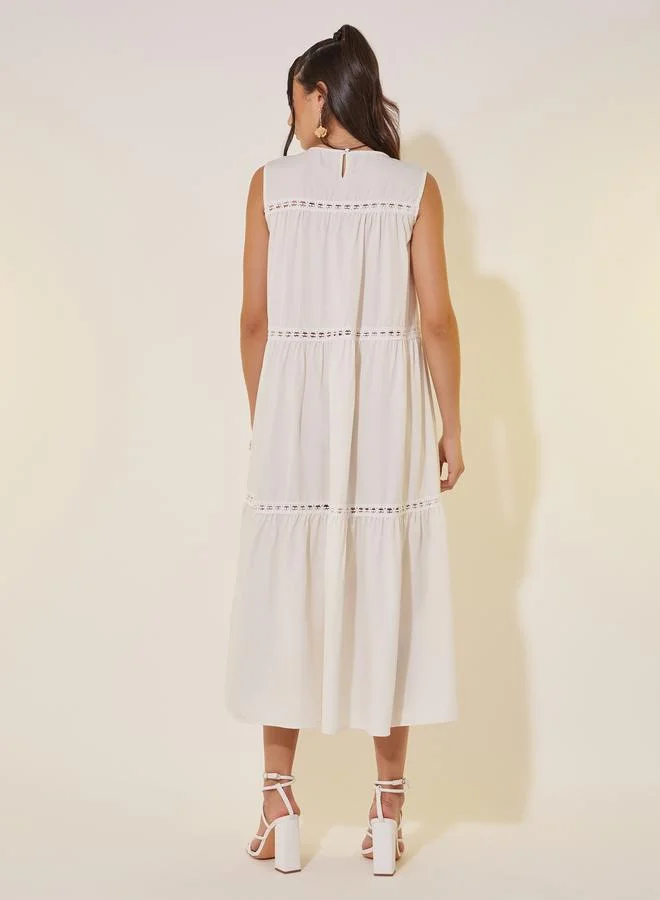 Take Two Tiered Cotton Midi Dress