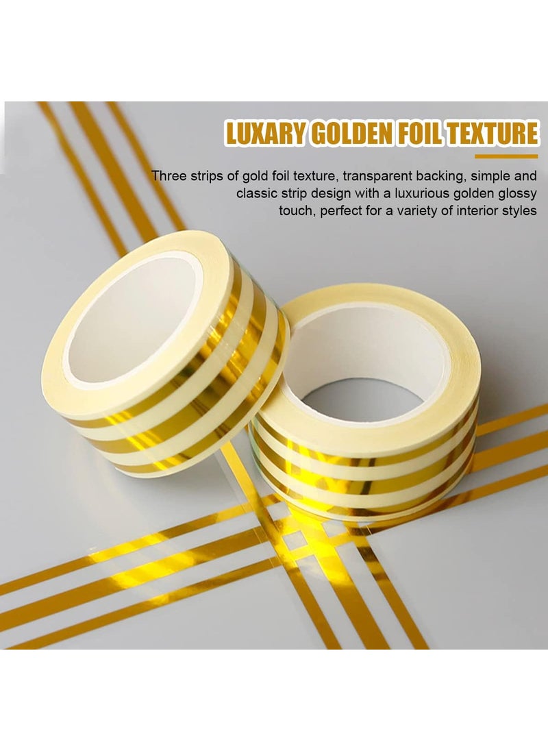 Aquasuccess Aquasuccess Ceramic Tile Gap Tape Golden Tile Gap Tape Tile Gap Sticker Waterproof Tape Self Adhesive Home Decoration Tape FloorWall Gap Sealing Tape 25CMx5M Pack of 1 Golden  - Image 3